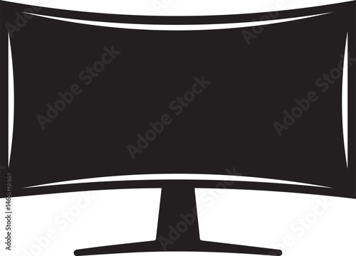 Gaming Monitor Silhouette Vector | Tech Black Vector Art Illustration
