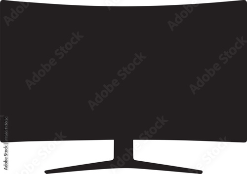 Gaming Monitor Silhouette Vector | Tech Black Vector Art Illustration