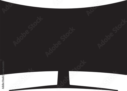 Gaming Monitor Silhouette Vector | Tech Black Vector Art Illustration