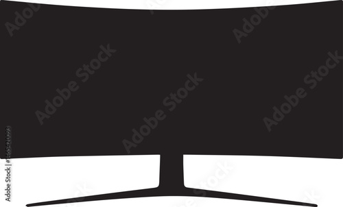 Gaming Monitor Silhouette Vector | Tech Black Vector Art Illustration