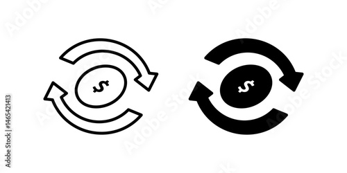 money exchange icon set. for mobile concept and web design on white background