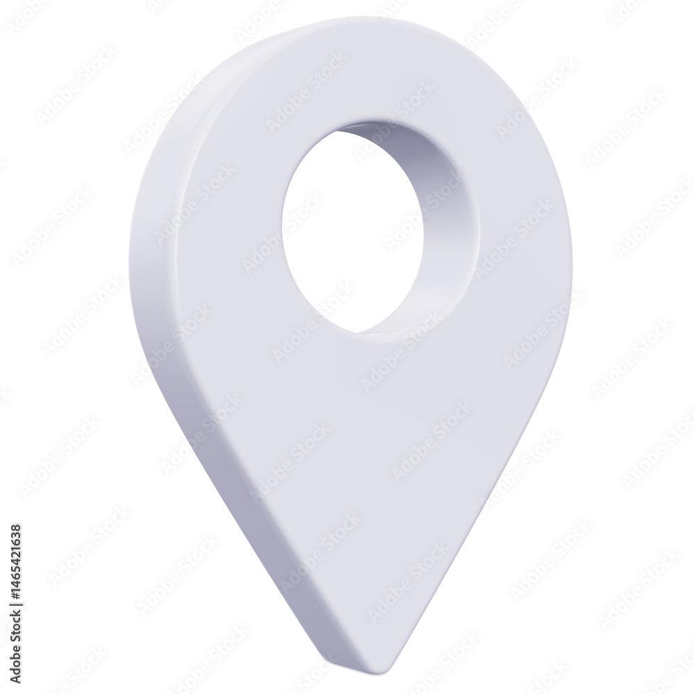 3D White Pointer Icon, Location symbol isolated on white background, Gps, travel, navigation, place position concept, 3d illustration 3D White Pointer Icon, Location symbol isolated on white background, Gps, travel, navigation, place position concept, 3d illustration