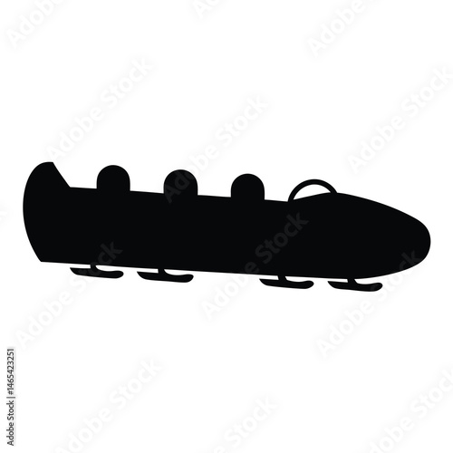 Silhouette of a bobsleigh sled in winter sports competition vehicle