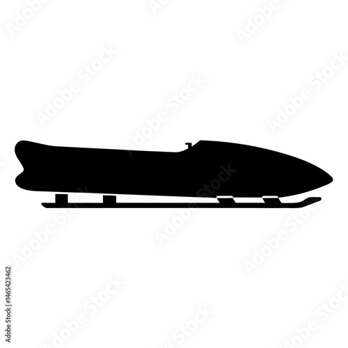 Black Silhouette of a TwoPerson Bobsled for Winter Sports Racing
