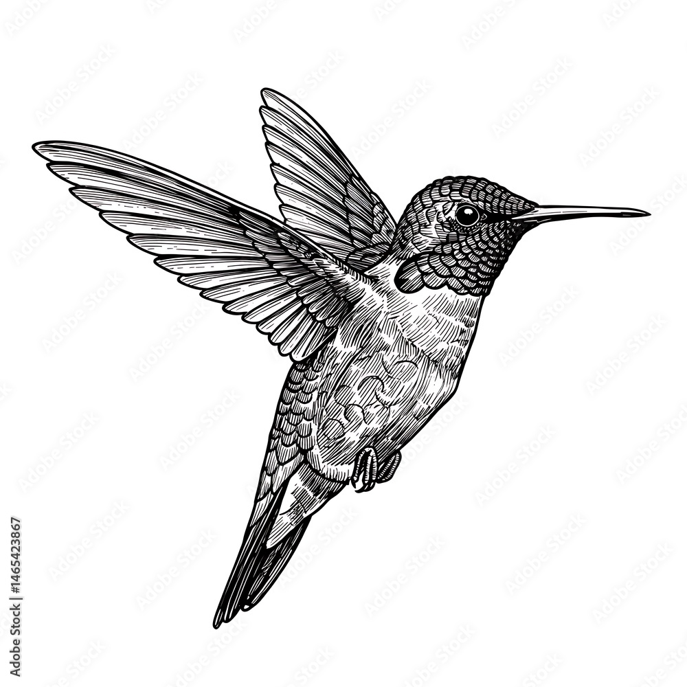 Obraz premium Ink & Feather Flight AI Generated