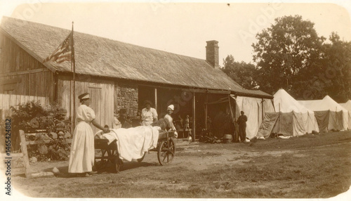  Field Hospital  Scene during Ciwil War in 1800s. Generated Image