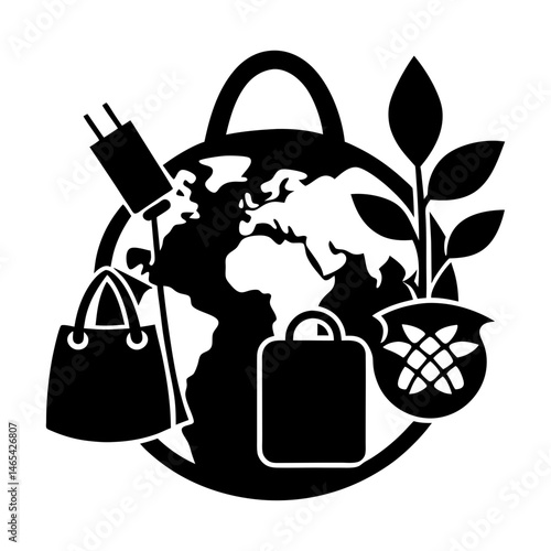 Sustainable Accessories silhouette vector