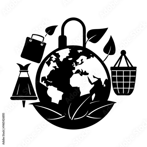 Sustainable Accessories silhouette vector