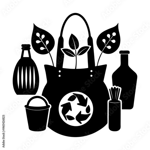 Sustainable Accessories silhouette vector
