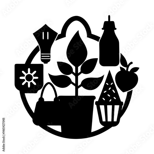 Sustainable Accessories silhouette vector