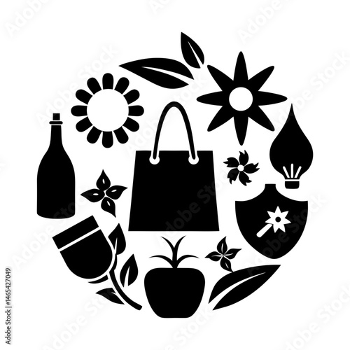 Sustainable Accessories silhouette vector