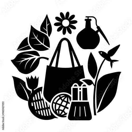 Sustainable Accessories silhouette vector