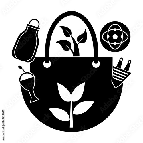 Sustainable Accessories silhouette vector