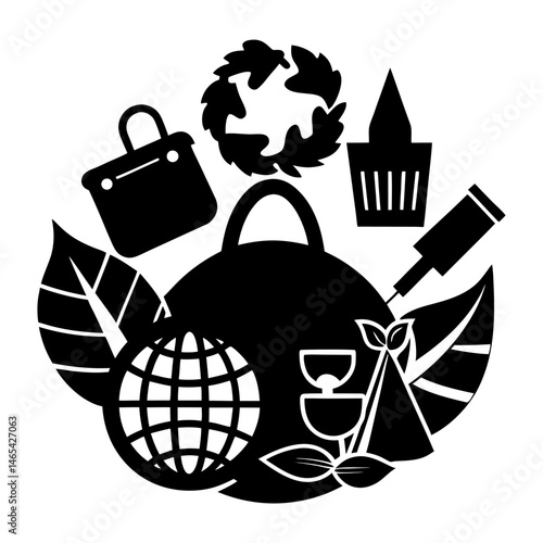 Sustainable Accessories silhouette vector