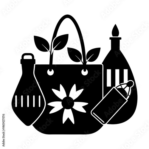 Sustainable Accessories silhouette vector