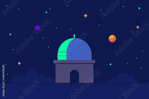 abandoned observatory filled with star charts and .svg