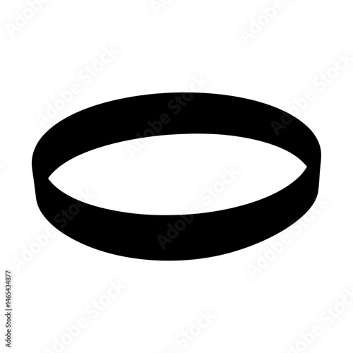 Simple Black Oval Band Wristband Bracelet Accessory Design