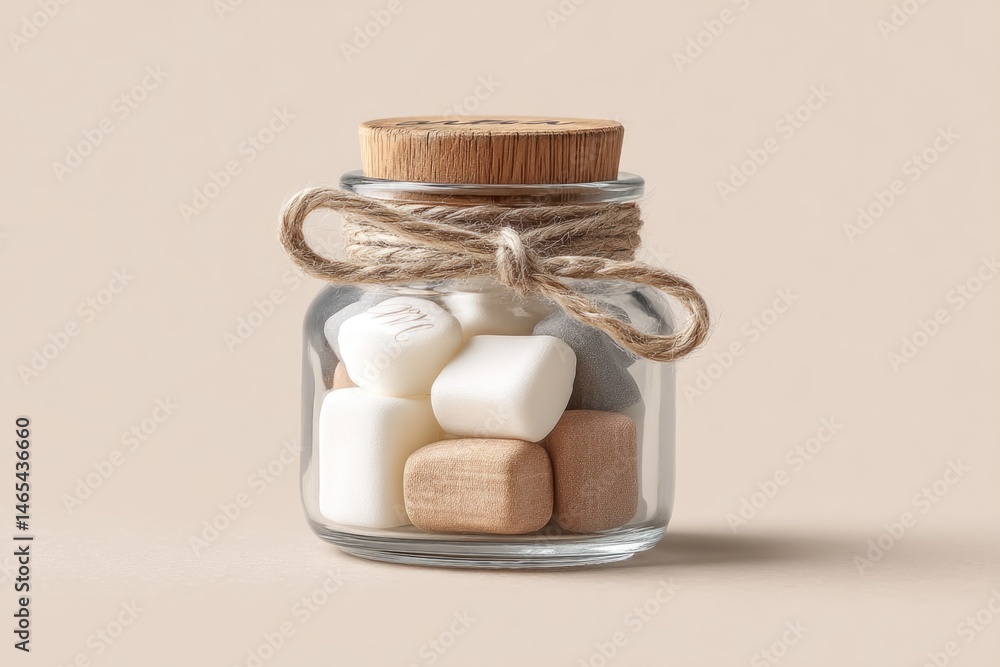 Mini Glass Jar Filled With Scrolls of Love in a Warm, Inviting Setting for Heartfelt Messages and Memories