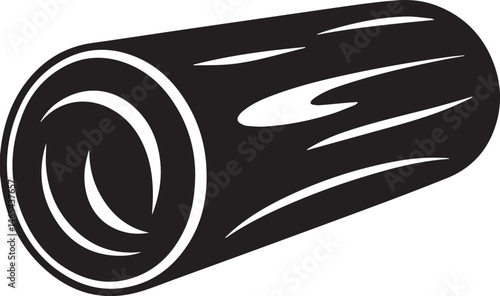 Wooden Log Silhouette Vector | Rustic Black Vector Art Illustration for Forest Themes