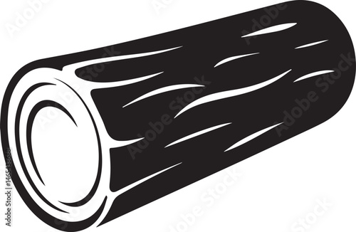 Wooden Log Silhouette Vector | Rustic Black Vector Art Illustration for Forest Themes