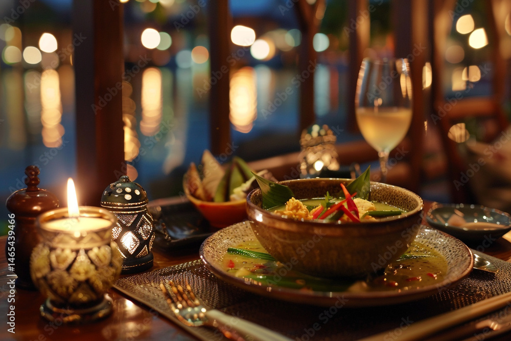 Fototapeta premium Gourmet Thai Cuisine - Green Curry Delight