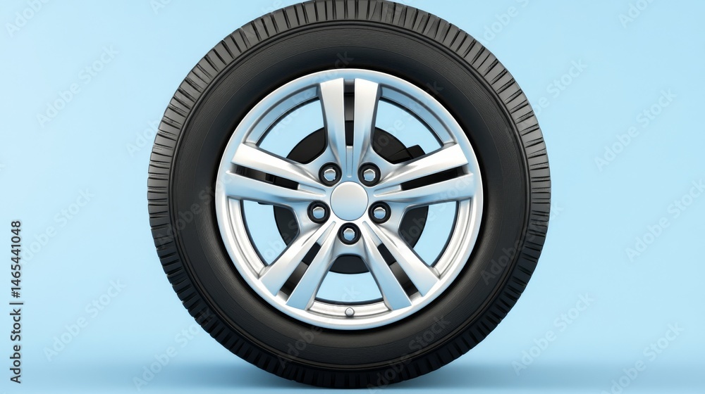Fototapeta premium A sleek and modern design is perfectly complemented by the outstanding craftsmanship of this car wheel