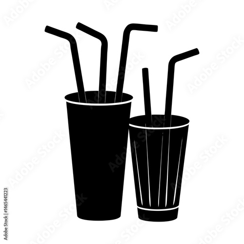 Reusable Straw Set silhouette vector