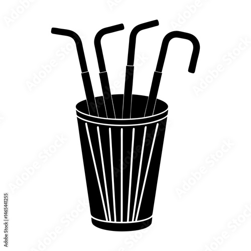 Reusable Straw Set silhouette vector