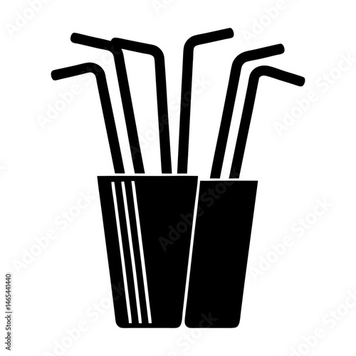 Reusable Straw Set silhouette vector