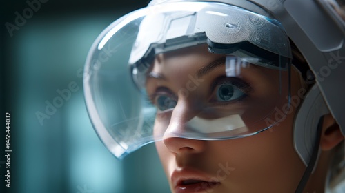 A photo of a patients face with a protective eye