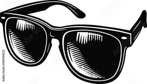 Sunglasses black icon  lock stylish vector design
