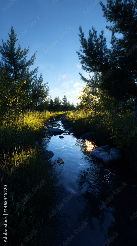 Sun-Dappled Serenity - A Peaceful AI Generated Scene Sun-Dappled Serenity - A Peaceful AI Generated Scene