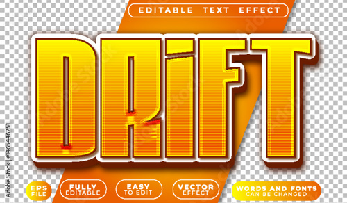  Drift Speed Car Race Fully Editable Vector Text File