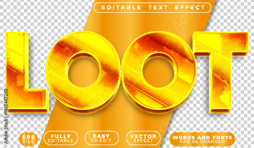 Loot Gold Treasure Money Coins Yellow Brown Fully Editable Vector Text File