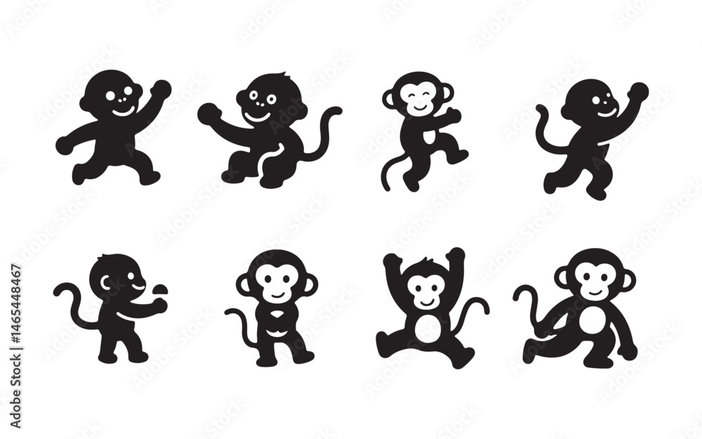 Obraz premium playful baby monkey icon
