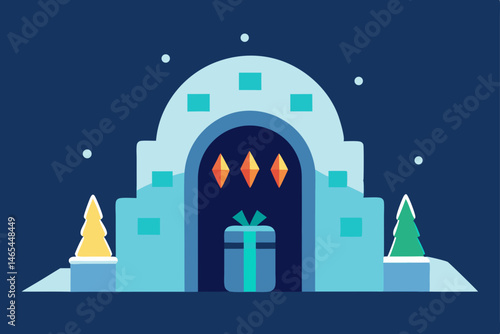 north pole gift vault with crystalline doors 