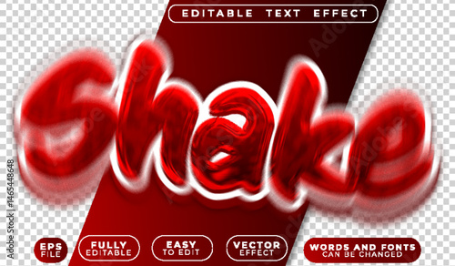 Shake Motion Vibration Blur Bounce Red  Fully Editable Vector Text File