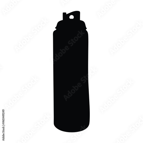Black Silhouette of an Aerosol Spray Can Bottle Container