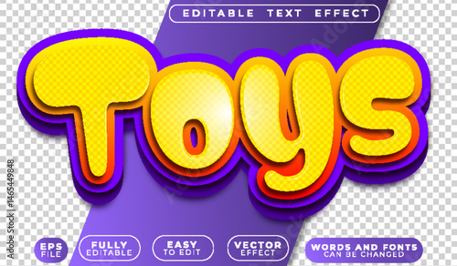 Toys Kids Child Fun Playful Purple Yellow Fully Editable Vector Text File