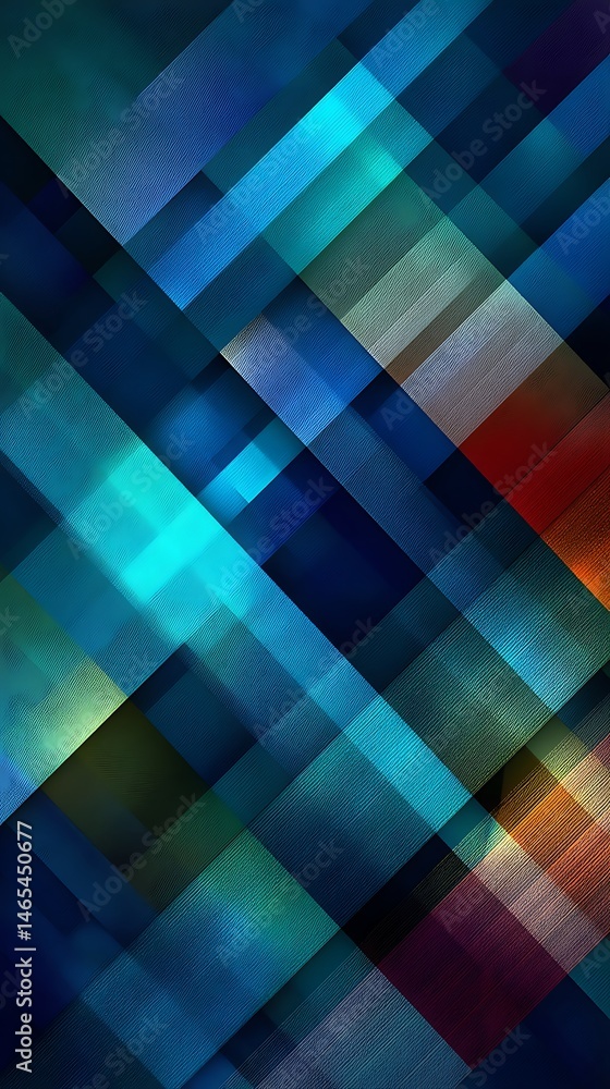 Obraz premium Abstract Geometric Pattern with Diagonal Overlapping Colorful Textured Stripes