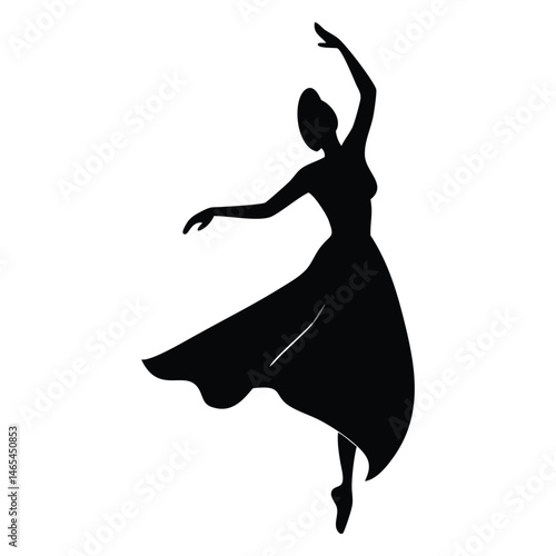 Graceful ballerina silhouette showcases artistic movement and elegant pose, captured as art