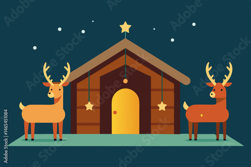 reindeer stable with glowing harnesses  jingle bel.svg