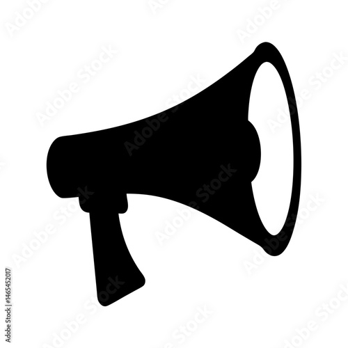 Black Silhouette of a Megaphone Bullhorn Loudspeaker Public Address System Announcement Broadcast