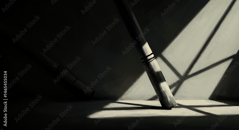 Naklejka premium Intriguing Shadows of Cylindrical Objects