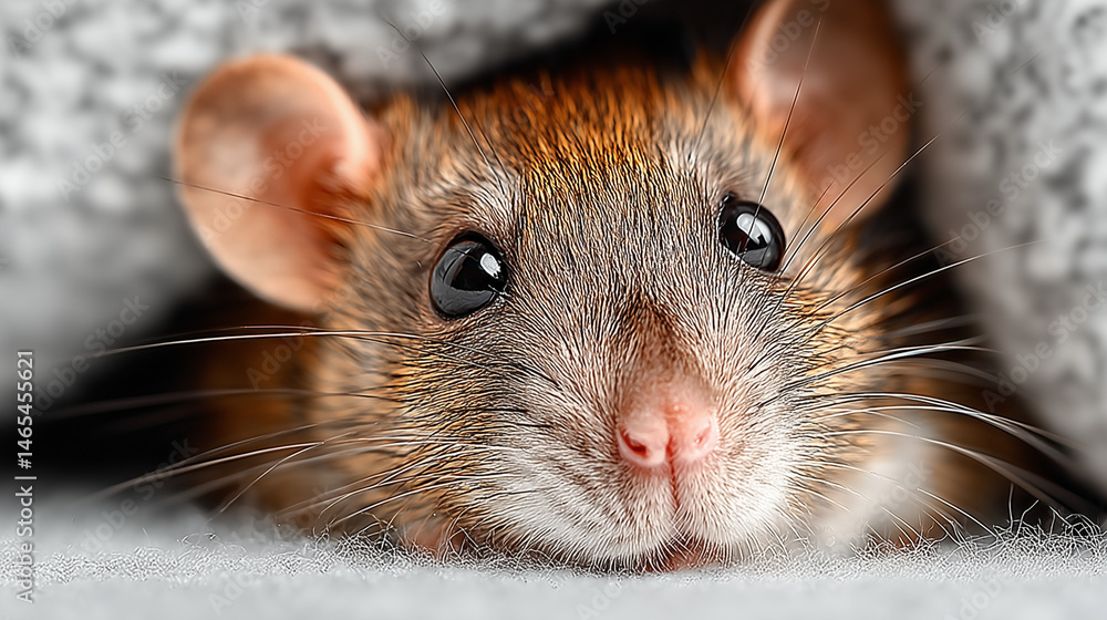 Imagem em close-up de um rato urbano em ambiente doméstico, representando praga, risco à saúde, contaminação de alimentos e necessidade de controle profissional de roedores