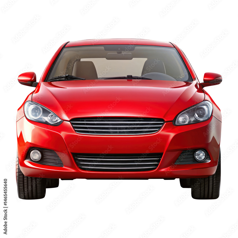 red car isolated on transparent white background, clipping path