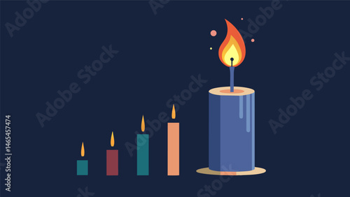 A candle burning down representing the gradual aging and eventual deletion of data.. Vector illustration