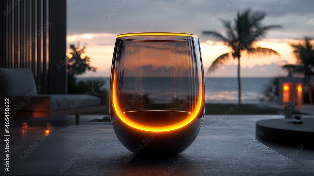 A glowing aura surrounds this sophisticated glass, making it perfect for presenting beverages A glowing aura surrounds this sophisticated glass, making it perfect for presenting beverages