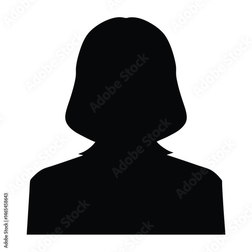 Silhouette of a Woman with Short Hair Generic Female Avatar Placeholder Profile Picture