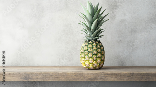 Obraz na płótnie Whole organic pineapple displayed on a white background, complete with clipping path w salonie